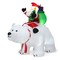 Edge Collections - 6.5 FT - Christmas Inflatable Santa Riding Polar Bear with Shaking Head & LED Lights - 1 Piece